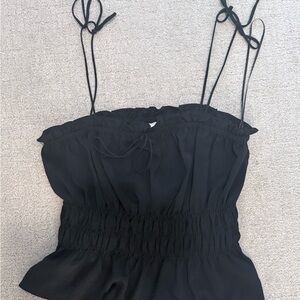 Topshop Black Ruffle Camisole